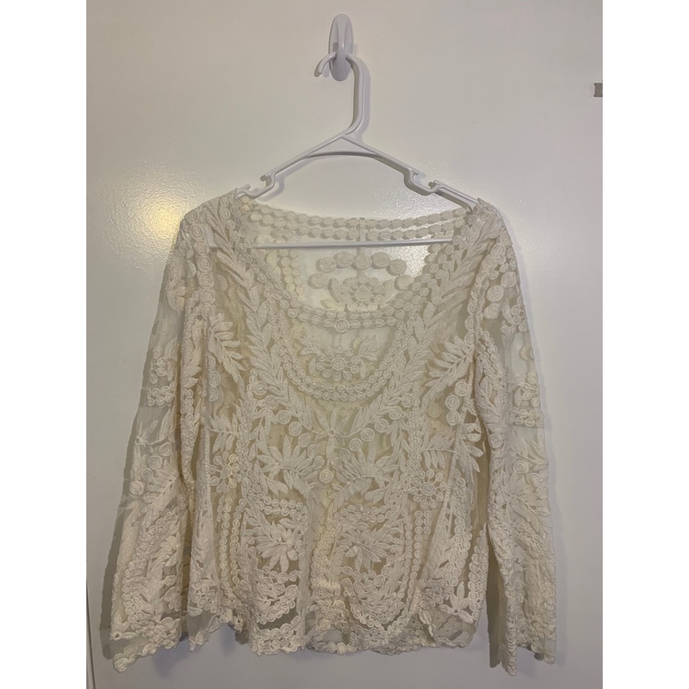Mesh embroidered top